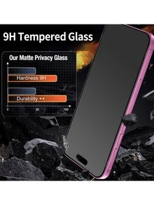 Yezodawee 3片装磨砂防窥钢化玻璃屏幕保护膜，包含安装工具和自动对齐工具，兼容 17 Pro Max/17 Pro/17 Air/17/16 Pro Max/16 Pro/16 Plus/16/15 Pro Max/14 Pro Max/13 Mini/12/11系列，全覆盖，防指纹，防摔，防刮花 - Black 3Pcs - 查看 7