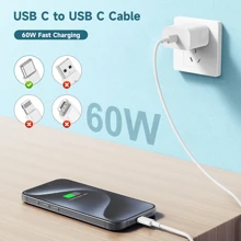 60W USB C To USB C Connection Cable [3 Packs] IPhone 16 Fast Charging Cable,3ft/6ft USB-C To USBC Power Cable,Compatible With IPhone 16/15 Pro Plus Pro Max, Pro Air/IPad/IPad Pro 12.9/11(White) Compatible With IPhone 16, 16 Pro Max, 15, 15 Plus, 15 Pro, 15 Pro Max,Compatible With Xiaomi, Compatible With OnePlus Type C