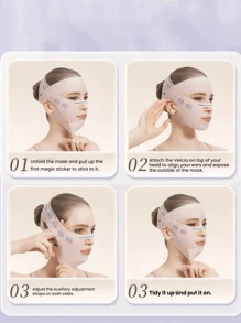 1 pieza Máscara de vinculación en forma de V simple para levantamiento facial de mujeres, dispositivo de belleza adelgazante para el rostro para dormir