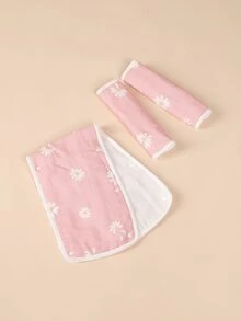 [Oeko-Tex] Heart Crown & Daisy Print Padded Cotton Baby Stroller Handle & Shoulder Cover, Loose Fit - Multicolor - View 7