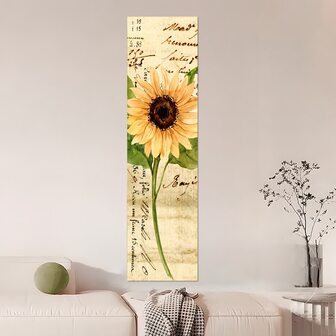 1pc Sunflower Floral Tapestry Set Aesthetics Art Wall Polyester Tapestries Wall Hanging With 15*59 Inches Washable Tapestries Flags For Room,Home,Party Decor As Gifts For Men Women Friends Included Free Installation Package