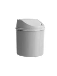 1pc Desktop Plastic Rocker Lid Trash Can, Household Mini Trash Can, Creative European Style, Paper Basket With Lid On Living Room TableA Small-Sized, Mini Plastic TrashCan With A Swing-Top Lid, Suitable For UseOn Household Tables. This LiddedWastebasket Doesn't Require Electricity AndIs Perfect For The Living Room, Tea Area,Office,Bedside Table,Bathroom, Bedroom,And Home In General