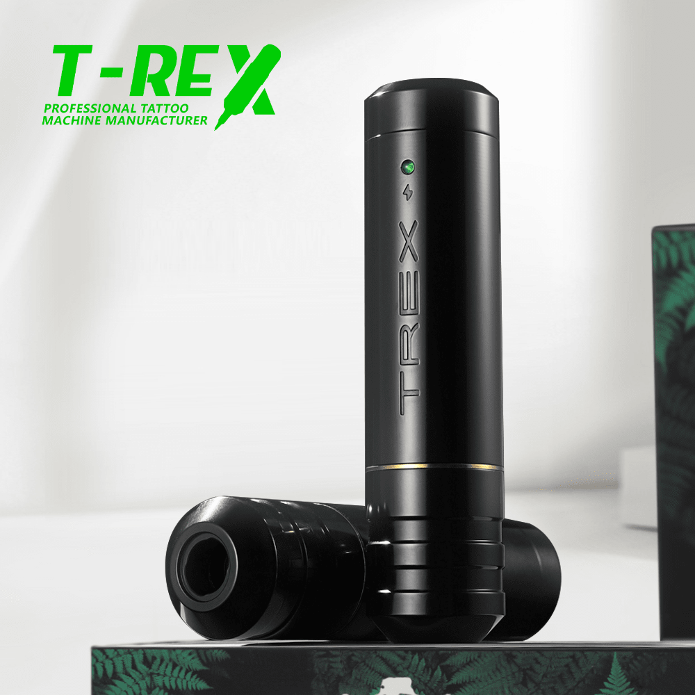 T-REX 1PC Professional Tattoo Pen Machine-Rotating Cartridge Tattoo Gun With 1500mAh Battery Tattoo Battery Replacement Power Supply For Artists