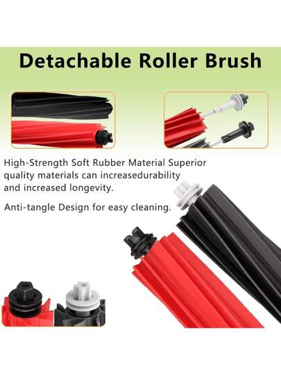 Replacement Parts Roborock Q5 Pro Pro+(Plus) Max+(Plus) DuoRoller+(Plus) Q8 Max Robot Stofzuiger Cleaner,Accessories Removable Brush/Main Brush HEPA Filter Side Mop Cloth/Mop Rag Dust Bag view 3