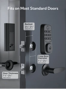 Fingerprint Keyless Entry Door Lock With 2 Handle Set, WiFi Smart Door Lock For Front Door, Fingerprint, App Remote Control, Keypad Deadbolt Lock, Anti Peeking Password, Easy Installation