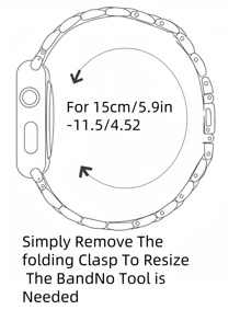 1pc Diamond-Studded Metal Strap Fashionable And Elegant  Compatible With Apple Watch Band 38/40/41/42/44/45/49mm Business Simple Women's Watch Band Compatible With Apple Watch Strap Series Ultra/SE/9/8/7/6/5/4/3/2/1