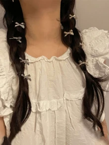 8/10 件金属蝴蝶结发夹，适合女孩的多功能发夹 - 彩色 - 查看 5