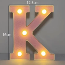 发光字母 6.29 英寸大型 LED 发光字母/数字/等。生日派对装饰、生日装饰、婚礼、婚礼配饰、派对配饰、节日配饰、夜光、毕业装饰、粉色字幕 LED 字母灯 26 个字母、0-9 数字粉色发光字母、电池供电闪光字母带灯适用于派对、桌子、墙壁装饰（不含电池） - 彩色 - 查看 10