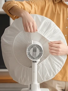 1 pieza de Cubierta para ventilador de 18 pulgadas, Cubierta protectora de ventilador mediano blanco, a prueba de polvo, resistente al agua y a la humedad para el hogar, fácil de poner y quitar, lavable y reutilizable, mantiene el ventilador limpio, adecuado para escuelas, oficinas, hogares, viajes, almacenamiento, regalos de Navidad