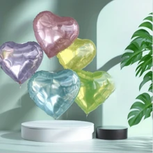 3 个/6 个 18 英寸透明果冻色心形气球，适合生日派对、婚礼派对装饰、万圣节和圣诞节礼物（颜色随机）