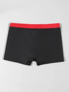 Men's Black Elastic Sexy Eye Print Pattern Boxer Briefs, Stretchy Everyday Loose Pouch Underwear - Black - View 5