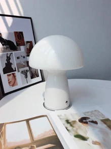 LED Orange/White Glass Mushroom Ambiance Table Lamp, Iron Body, For Living Room, Bedroom, Bedside, Office Decorative Lighting, Birthday Gift, USB Plug, Easy To Carry Outdoor Lighting Cosy Night Lamp, Adjustable Brightness