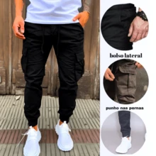 MEN'S SKATEBOARD CARGO JOGGER PANTS IN TWILL WITH CUFF - Black - View 2