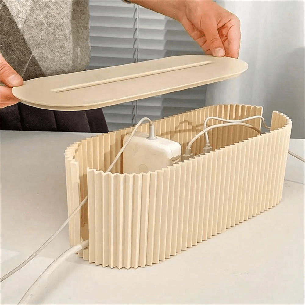 Multi-Purpose Electrical Power Strip Cable Management Box - Hides Messy Wires And Plugs, Office Desk Organizer, PP Material