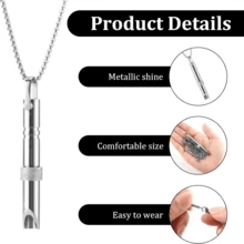 NetHong Mindful Breathing Pendant - Self-Care Tool For Anxiety Relief & Quit Smoking,Portable Stainless Steel Whistle Anxiety Necklace - Decompression Necklace - View 11