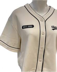 Skechers 舒适宽松针织棒球开衫 - 白色 - 查看 4