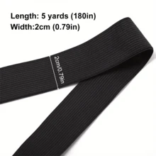 5 码/包，每卷 1573 英寸大号弹性尼龙服装带 - 针织弹力带缝纫配件，裤子腰带，白色和黑色可选，宽度：0.59/0.79/0.98/1.18/1.57/1.97 英寸 - 彩色 - 查看 14
