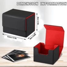 用于交易卡的卡牌盒，MTG 指挥官卡牌盒可容纳 100 多张单套卡，皮革磁性卡收纳盒适合 TCG CCG 卡