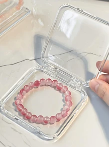 1 pieza Caja de almacenamiento de joyas en miniatura, estuche de exhibición, organizador de joyas de viaje con cremallera para aretes, collares y anillos, caja de joyas de cuero, mini almacenamiento de anillos y collares, adecuado como regalo de San Valentín, Navidad, Halloween, Año Nuevo para ella, niña, novia - Versión mejorada con función anti-polvo y anti-oxidación, caja de accesorios compacta y portátil para lápiz labial, reloj