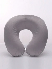 1 pieza Almohada de viaje, almohada de cuello, almohada de avión, almohada de viaje para coche, hogar u oficina, almohada de cuello para vuelo con botón a presión y funda suave, almohada de cuello en forma de U portátil para estudiantes y adultos, que soporta el cuello y protege la columna vertebral cervical mientras se estudia o se viaja en coche, oficina u otra bolsa de viaje para accesorios escolares