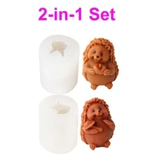 Khuôn nến thơm hình quả táo nhím 3D dễ thương Khuôn silicon fondant hình động vật nấm hoạt hình dùng làm đồ thủ công bằng đất sét hình nhím dùng trang trí tiệc tại nhà - trắng - Xem 7