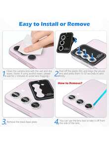 1片银色闪亮亮片镜头保护膜，带辅助定位板，易于贴合，防刮擦，兼容三星Galaxy S22/S23/S24 Ultra、S23 FE、S24 FE、A16、S25 Ultra、S25、S23 FE、Galaxy Z Flip7、Galaxy Z Fold7、Galaxy A17、Galaxy A07 - 銀色 - 查看 8