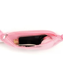 1pc Mesh Waist Pack, Shoulder Strap & Zippered Phone Pocket, Casual Outdoors Crossbody Fanny Pack - Multicolor - View 10