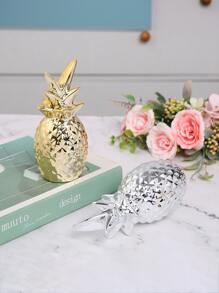 Modern Minimalist Gold Plated Ceramic Pineapple Decor, Creative Home Accent Piece For Living Room, Coffee Shop, Wine Cabinet, Graduation/Birthday Gift