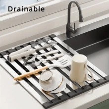 Stainless Steel Expandable Kitchen Sink Dish Drying Rack - Metal Foldable Basket Rack For Dishwasher Drying Solution, Electric-Free & Space-Saving Design - Multicolor - View 2