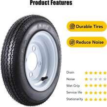 CuisinSmart 2 Pack 4.80-8 4.80x8 480-8 4.80-8 Trailer Tires With 8" Rims, 4 Lug On 4", Load Range C, 6PR - 480-8 4lug With 4" - View 4