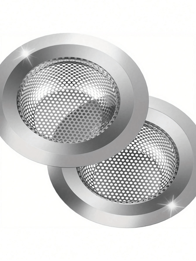 2PCS/1PC Silver Stainless Kitchen Sink Drain Strainer, Anti-Clog Food Catcher And Waste Filter, Large 4.5 Inch Diameter, Anti-Clogging Micro-Perforated, Wide Rim Drain Filter, Efficient Perforated Mesh Design For Water Flow, Easy To Remove And Empty, Keeps Kitchen Drains Clear, Universal Fit For Standard Sink Openings, Long-Lasting And Reliable Kitchen Accessory. Bathroom Decor Fall Decor Back To School