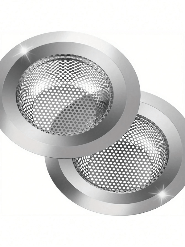 2PCS/1PC Silver Stainless Kitchen Sink Drain Strainer, Anti-Clog Food Catcher And Waste Filter, Large 4.5 Inch Diameter, Anti-Clogging Micro-Perforated, Wide Rim Drain Filter, Efficient Perforated Mesh Design For Water Flow, Easy To Remove And Empty, Keeps Kitchen Drains Clear, Universal Fit For Standard Sink Openings, Long-Lasting And Reliable Kitchen Accessory. Bathroom Decor Fall Decor Back To School