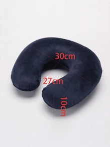 1 pieza Almohada de viaje, almohada de cuello, almohada de avión, almohada de viaje para coche, hogar u oficina, almohada de cuello para vuelo con botón a presión y funda suave, almohada de cuello en forma de U portátil para estudiantes y adultos, que soporta el cuello y protege la columna vertebral cervical mientras se estudia o se viaja en coche, oficina u otra bolsa de viaje para accesorios escolares
