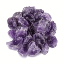 Amethyst Natural Gemstone Bulk Set, Unprocessed Untreated Crystals Suitable For Gemstone Processing, Tumbling, Cutting, Polishing, Metal Wire Wrapping, Fashion Jewelry Making - Purple - View 6