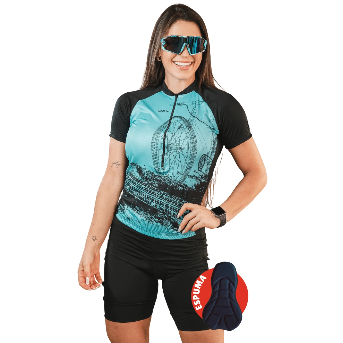 Women Cycling Jersey - Màu xanh lam - Xem 1