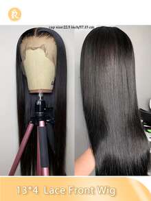 （鲍勃假发 6-16 英寸长假发 18-36 英寸）混合头发 13 * 4 前蕾丝假发黑色自然色直长发 180% 密度围绕婴儿头发，自然发丝预熨烫，混合头发由人发与合成纤维和蛋白质细丝混合制成预切割，预拉，透明蕾丝适合所有人，不易打结日常聚会，不使用胶水无需技巧