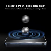 3pcs Privacy Protection Full Screen Tempered Glass Protector Protect Compatible With Iphone With Black Edge Silk Screen Anti Peeping Full Screen Phone Protective Film Compatible With IPhone 16e/16/15/14/13/12/11 Series - Black - View 3