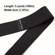 5 码/包，每卷 1573 英寸大号弹性尼龙服装带 - 针织弹力带缝纫配件，裤子腰带，白色和黑色可选，宽度：0.59/0.79/0.98/1.18/1.57/1.97 英寸 - 彩色 - 查看 17