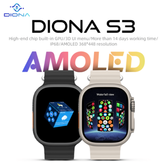 DIONA S3 Smart Watch 2.1 Inches IP67 Waterproof 550mAH Long Battery Life Smart Watch Supports Health Monitoring Sports Mode Call Reminder Compatible With Android IOS Rich Functions Super Practical