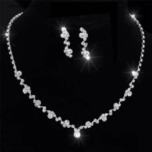 Conjunto Feminino De Colar Com Pingente De Liga E Brincos Para Casamento E Noiva, Conjunto De Joias Vintage 2 Em 1