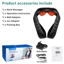MASGRE Heated Neck Massager With 8 Massage Nodes, Shoulder Massager With Heating Function, Massager, Shiatsu Back, Shoulder And Massager, For Trapezius, Legs And Full Body - Kim cương xám - Xem 2