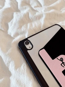 1pc Beautiful Black Bow 720 Swivel Case With Pen Slot, Acrylic Clear Crystal Back Cover, Drop Proof Case Compatible With IPad With Sleep/Wake Support,For Ipad, S7/S8/S9fe,HW,XM - Multicolor - View 6