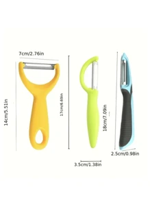 1/3 Piece Anti-Slip Stainless Steel Peeler, Fruit And Vegetable Scraper, Household Melon Peeler, Kitchen Tool, Potato, Apple, Vegetable, Multi-Functional Peeler, Kitchen Scraping Magic Tool