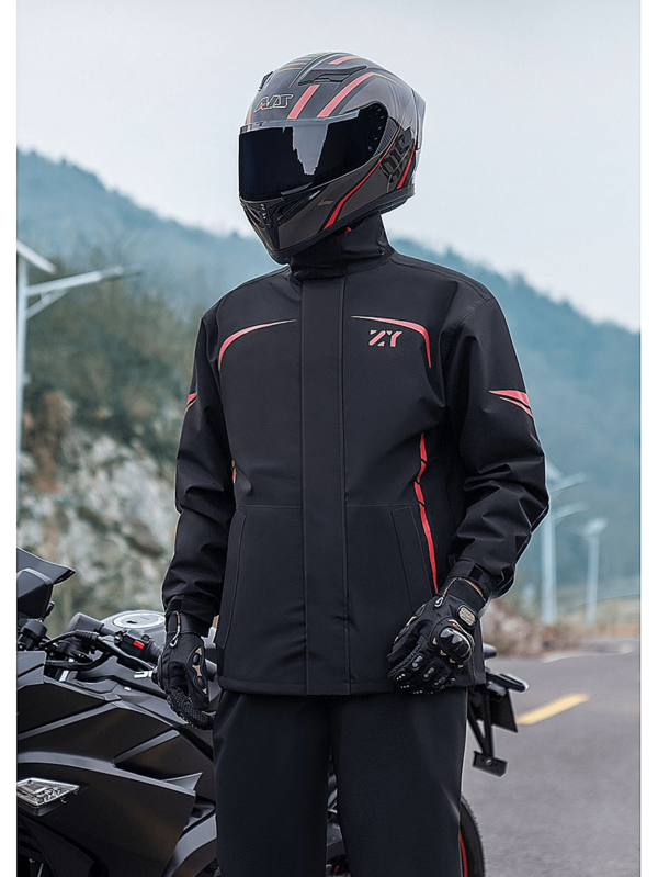 Motorrad-Regenmantel, modischer Volleib-Regenanzug, verstärkter Regenmantel & Regenhose Set, wasserdicht und winddicht, Große Größen Regenjacke für Outdoor-Aktivitäten, Regenmantel für Herren und Damen, hochwertiger Regenmantel, Regencape, multifunktionaler Regenmantel für Radfahren, Reisen, Klettern, atmungsaktiver Regenmantel