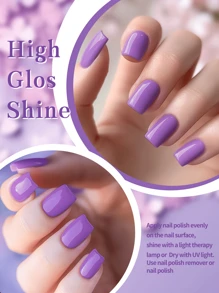 XEIJAYI 1 pieza de esmalte de uñas en gel morado XEIJAYI, esmalte de uñas en gel de larga duración para uso en LED/UV, arte de uñas, salón de uñas, regalo para mujeres para la primavera