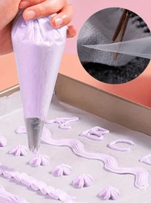100 pièces Sac à douille jetable triangulaire - pour la décoration de gâteaux, biscuits, cupcakes et dessert DIY, articles de cuisine et nécessités de restaurant