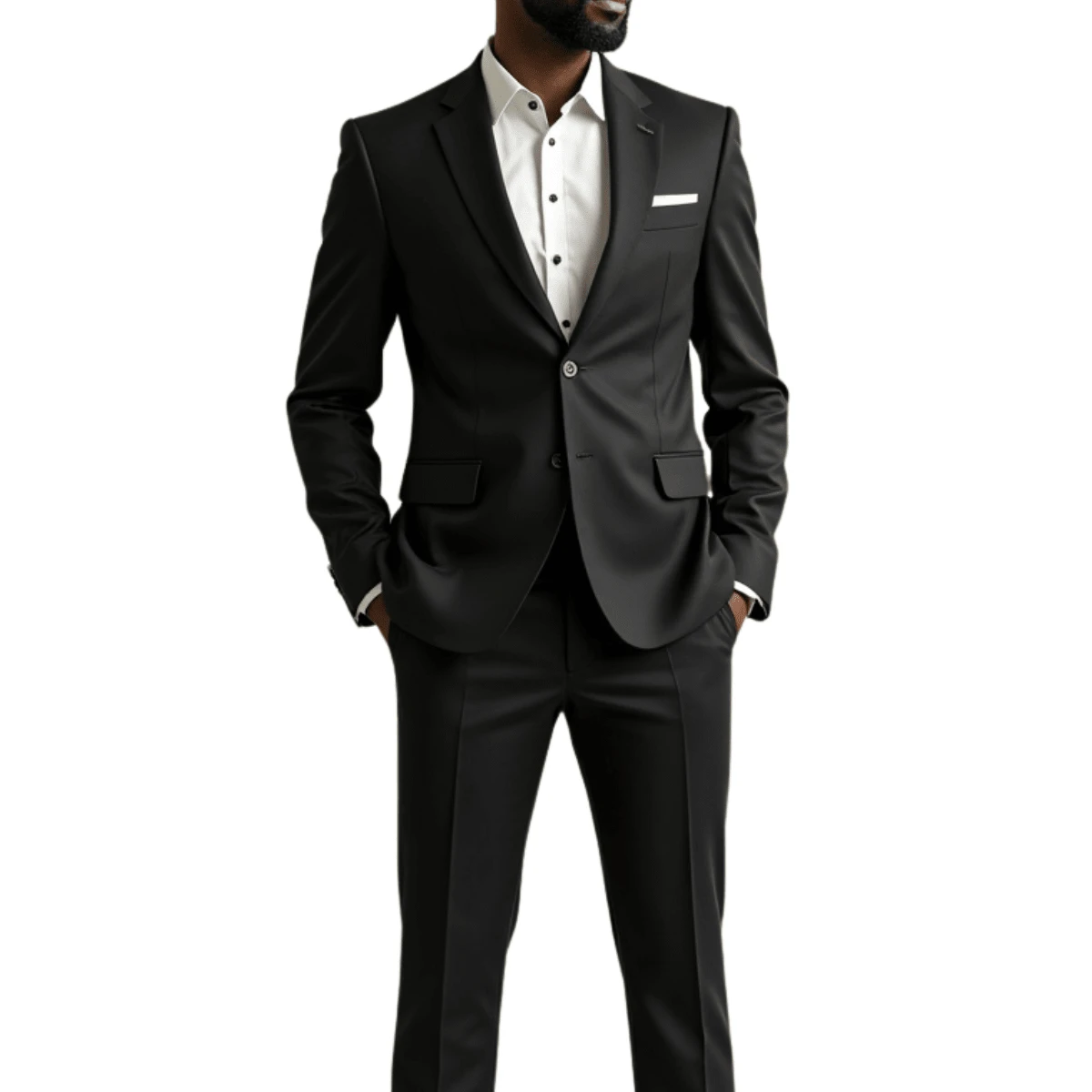 Slim Fit Suit With High Quality Finishing – Luxury Executive Style - 黑色 - 查看 1