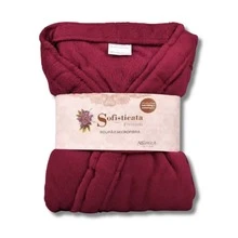 Unisex Microfiber Plush Bathrobe Soft Touch - Bloodstone - View 1