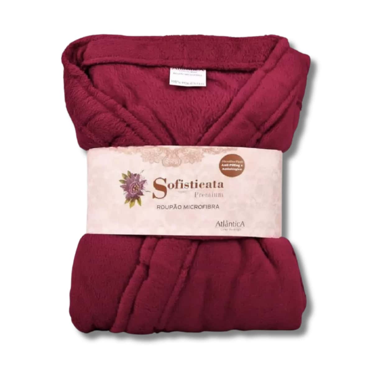 Unisex Microfiber Plush Bathrobe Soft Touch - Bloodstone - View 1