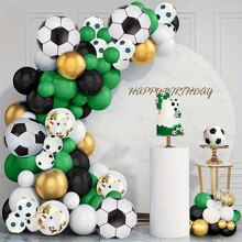 128 Peças Kit de Arco de Balões de Látex com Tema de Futebol para Decoração de Festa de Aniversário, Casamento, Bottom e Suprimentos Domésticos